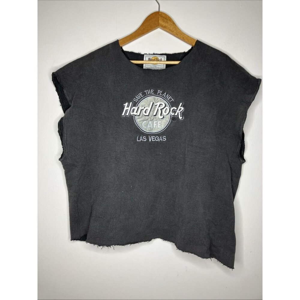 Vintage USA Hard Rock Cafe Official Sweatshirt gray Men's XL Distressed READ